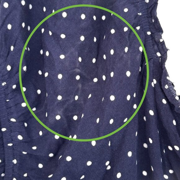 NWT American Eagle Lace-Up Crop Top, Navy Blue with White Polka Dots - Size L - Picture 16 of 16